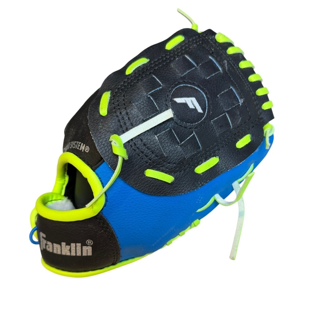 Franklin Kids Neo-Grip Baseball Glove 9" Blue Black Neon Sports Equipment‎